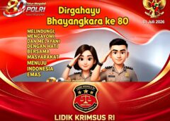 Lidik Krimsus RI Mengucapkan Selamat Hari Bhayangkara ke-80 Tahun 2026.